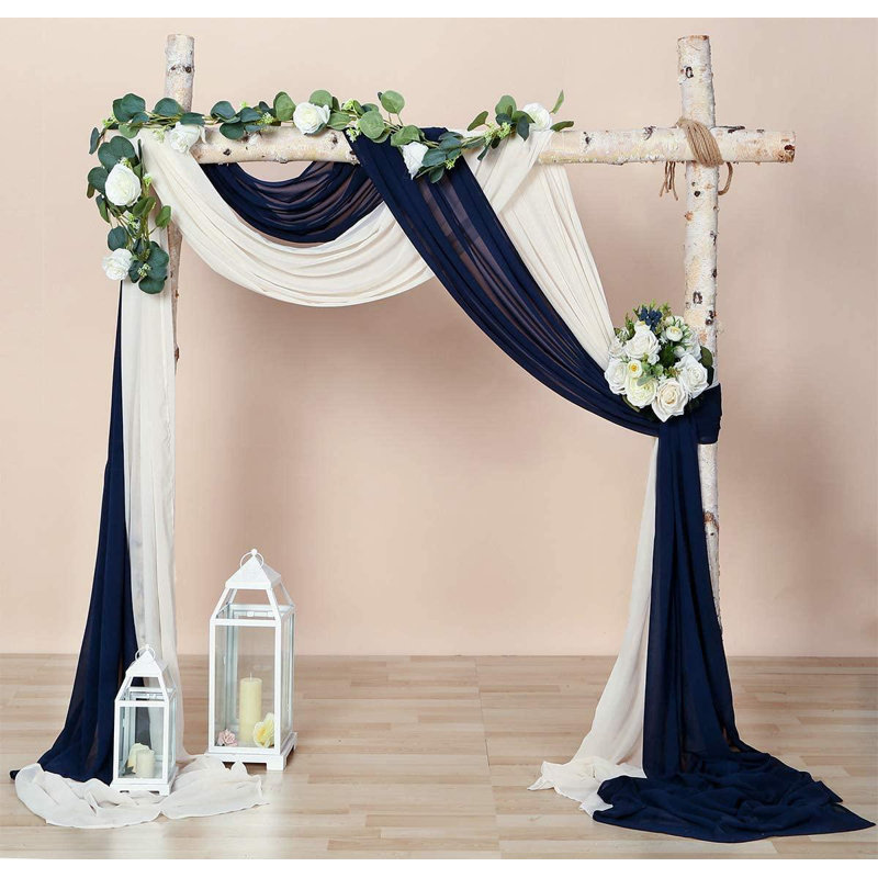 Le Prise™ 2 Panels Chiffon Fabric Drapery Wedding Arch Drapes, Party Backdrop Curtain Panels